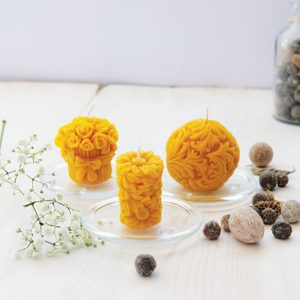 100% Pure Beeswax Floral Candles