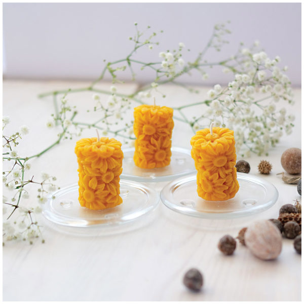 100% Pure Beeswax Daisy Candles