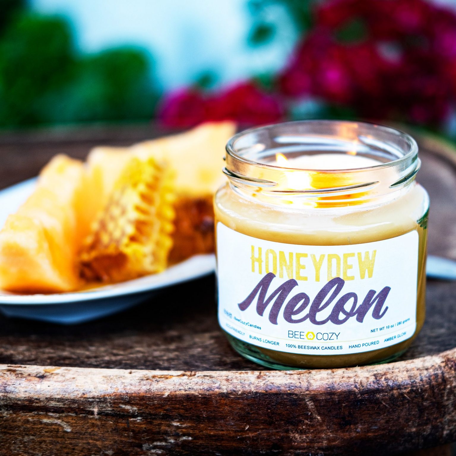 Honeydew Melon Beeswax Handmade Candles 150g Meden Farm UK